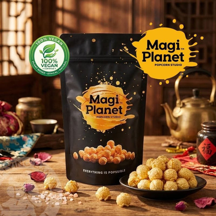 Magi Planet Popcorn MagiPlanet Rose Salt Caramel Popcorn Himalayan Rock Salt Snack (100% Vegan) (110g) MagiPlanet Rose Salt Caramel Popcorn Himalayan Rock Salt Snack (100% V