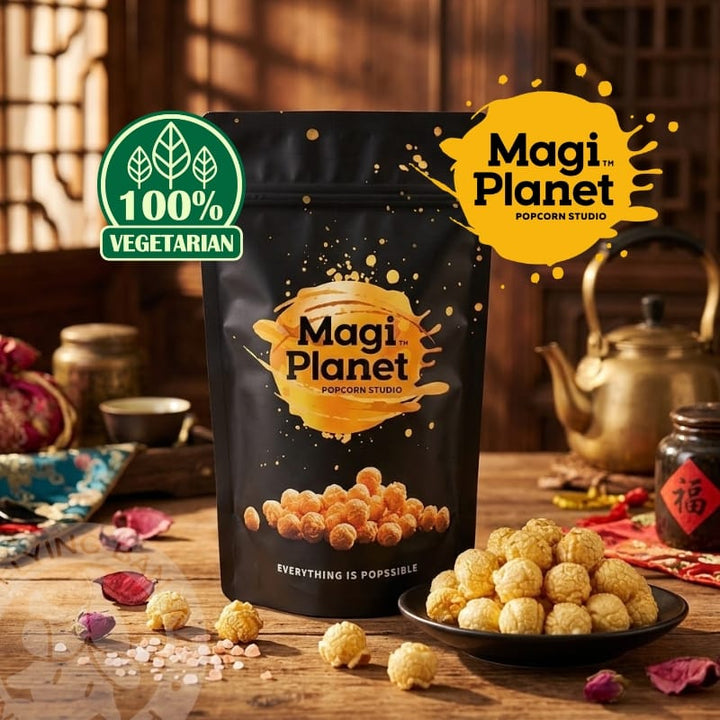 Magi Planet Popcorn MagiPlanet Rose Salt Caramel Popcorn Himalayan Rock Salt Snack (100% Vegan) (110g) MagiPlanet Rose Salt Caramel Popcorn Himalayan Rock Salt Snack (100% V