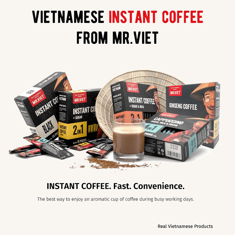 Mr Viet Instant Coffee MR VIET Coffee Instant Coffee,  2in1 Rich Flavor MR VIET Coffee Instant Coffee,  2in1 Rich Flavor