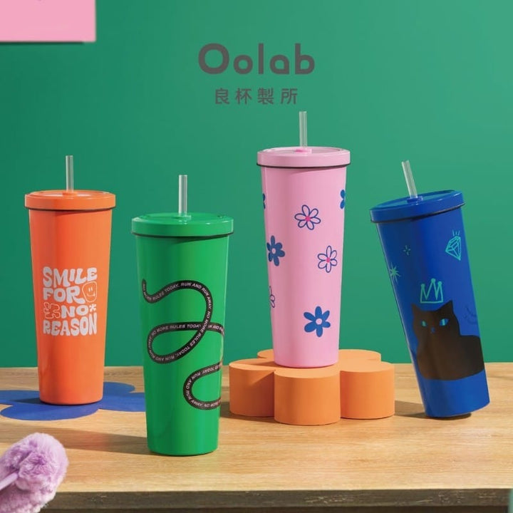 Oolab Cups, Mugs & Glasses Oolab Color Palette Ceramic-Coating Straw Cup (with Straw) 850ml Oolab Color Palette Ceramic-Coating Straw Cup (with Straw) 850ml