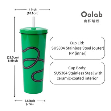 Oolab Cups, Mugs & Glasses Oolab Color Palette Ceramic-Coating Straw Cup (with Straw) 850ml Oolab Color Palette Ceramic-Coating Straw Cup (with Straw) 850ml