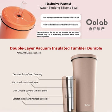 Oolab Cups, Mugs & Glasses Oolab Color Palette Ceramic-Coating Straw Cup (with Straw) 850ml Oolab Color Palette Ceramic-Coating Straw Cup (with Straw) 850ml