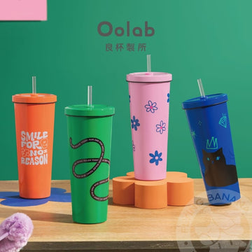 Oolab Cups, Mugs & Glasses Oolab Color Palette Ceramic-Coating Straw Cup (with Straw) 850ml Oolab Color Palette Ceramic-Coating Straw Cup (with Straw) 850ml