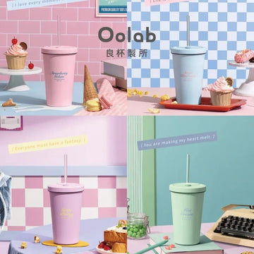 Oolab Coffee Oolab Ice Cream Series Ceramic-Coating Straw Cup 550ML Oolab Ice Cream Series Ceramic-Coating Straw Cup 550ML
