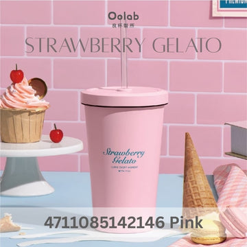 Oolab Coffee Pink Oolab Ice Cream Series Ceramic-Coating Straw Cup 550ML Oolab Ice Cream Series Ceramic-Coating Straw Cup 550ML