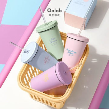 Oolab Coffee Oolab Ice Cream Series Ceramic-Coating Straw Cup 550ML Oolab Ice Cream Series Ceramic-Coating Straw Cup 550ML
