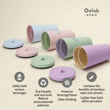 Oolab Coffee Oolab Ice Cream Series Ceramic-Coating Straw Cup 550ML Oolab Ice Cream Series Ceramic-Coating Straw Cup 550ML