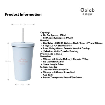 Oolab Coffee Oolab Ice Cream Series Ceramic-Coating Straw Cup 550ML Oolab Ice Cream Series Ceramic-Coating Straw Cup 550ML