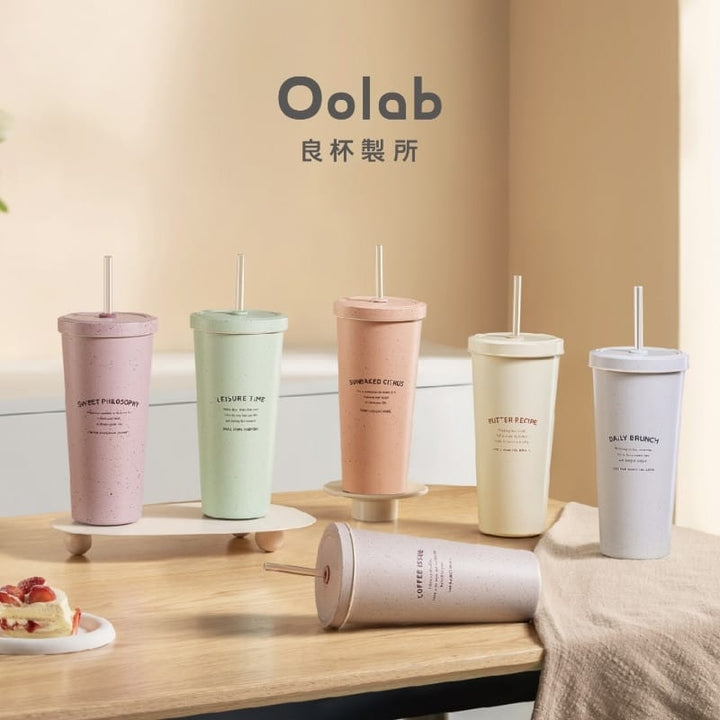 Oolab Water Bottles & Accessories Oolab My Little Moments Ceramic Coating Straw Tumbler (with Straw) 710ml Oolab My Little Moments Ceramic Coating Straw Tumbler (with Straw) 710