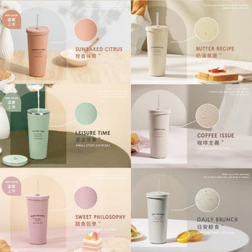 Oolab Water Bottles & Accessories Oolab My Little Moments Ceramic Coating Straw Tumbler (with Straw) 710ml Oolab My Little Moments Ceramic Coating Straw Tumbler (with Straw) 710