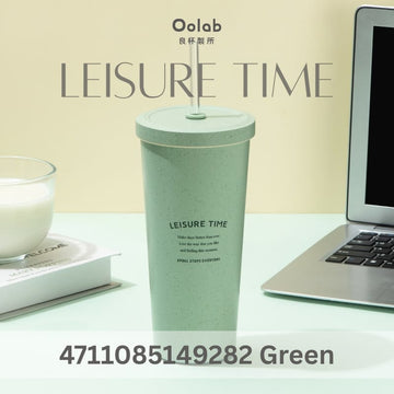 Oolab Water Bottles & Accessories Green Oolab My Little Moments Ceramic Coating Straw Tumbler (with Straw) 710ml Oolab My Little Moments Ceramic Coating Straw Tumbler (with Straw) 710