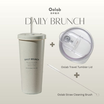 Oolab Water Bottles & Accessories Grey Set A Oolab My Little Moments Ceramic Coating Straw Tumbler (with Straw) 710ml Oolab My Little Moments Ceramic Coating Straw Tumbler (with Straw) 710