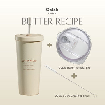 Oolab Water Bottles & Accessories Butter Set A Oolab My Little Moments Ceramic Coating Straw Tumbler (with Straw) 710ml Oolab My Little Moments Ceramic Coating Straw Tumbler (with Straw) 710