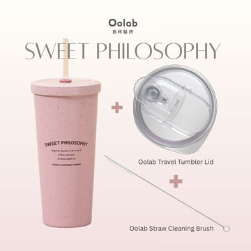 Oolab Water Bottles & Accessories Strawberry Set A Oolab My Little Moments Ceramic Coating Straw Tumbler (with Straw) 710ml Oolab My Little Moments Ceramic Coating Straw Tumbler (with Straw) 710