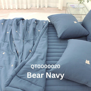 Pika Pika Blankets, Comforters & Quilts Bear Navy PikaPika Authentic Made-in-Korea Quilt (2m x 1m) – Lightweight Spring/Summer All-Season Comforter - Bear Series PikaPika Authentic Made-in-Korea Quilt (2m x 1m) – Lightweight Spring/