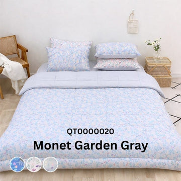 Pika Pika Blankets, Comforters & Quilts Monet Garden Gray PikaPika Authentic Made-in-Korea Quilt (2m x 1m) – Lightweight Spring/Summer All-Season Comforter - Monet Garden Series PikaPika Authentic Made-in-Korea Quilt (2m x 1m) – Lightweight Spring/