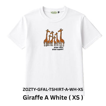 Zooztory T-shirts Giraffe A White XS Zooztory Giraffa Family Animal Lovers Cute Animal Printed Tee Shirt Zooztory Giraffa Family Animal Lovers Cute Animal Printed Tee Shirt