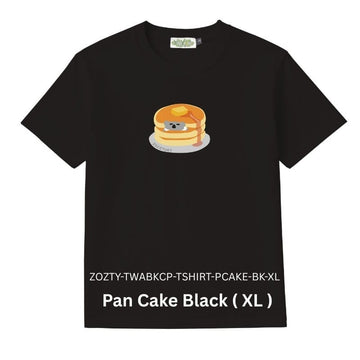 Zooztory T-Shirts Pan Cake Black XL Zooztory Taiwan All Black Cute Simple Printed Tee Shirt Zooztory Taiwan All Black Cute Simple Printed Tee Shirt