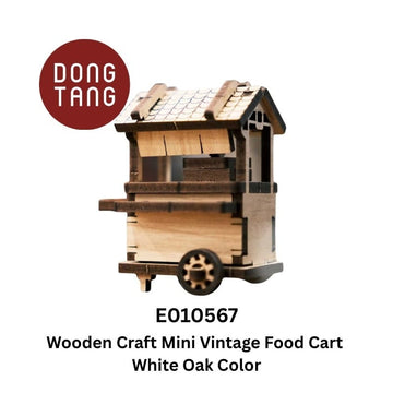 Dong Tang woodcraft Food Cart White Oak Wooden Craft Mini Vintage Food Push Cart Wooden Craft Mini Vintage Food Push Cart