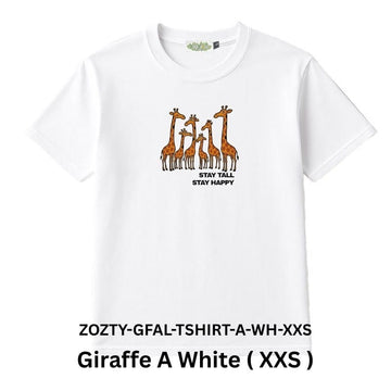 Zooztory T-shirts Giraffe A White XXS Zooztory Giraffa Family Animal Lovers Cute Animal Printed Tee Shirt Zooztory Giraffa Family Animal Lovers Cute Animal Printed Tee Shirt