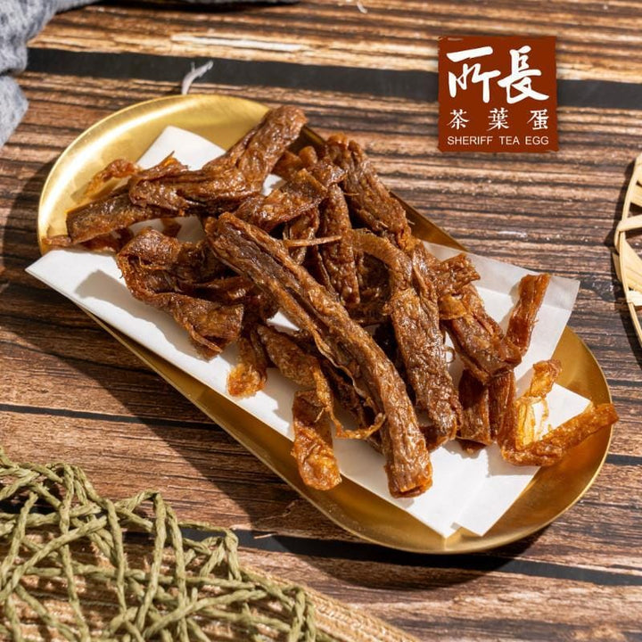 Sheriff Tea Leaf Eggs Crisps & Puffed Snacks Sheriff Vegetarian Jerky & Spicy Slices – Assorted Flavors (3 Bags/Set, 300g) Sheriff Vegetarian Jerky & Spicy Slices – Assorted Flavors (3 Bags/Set