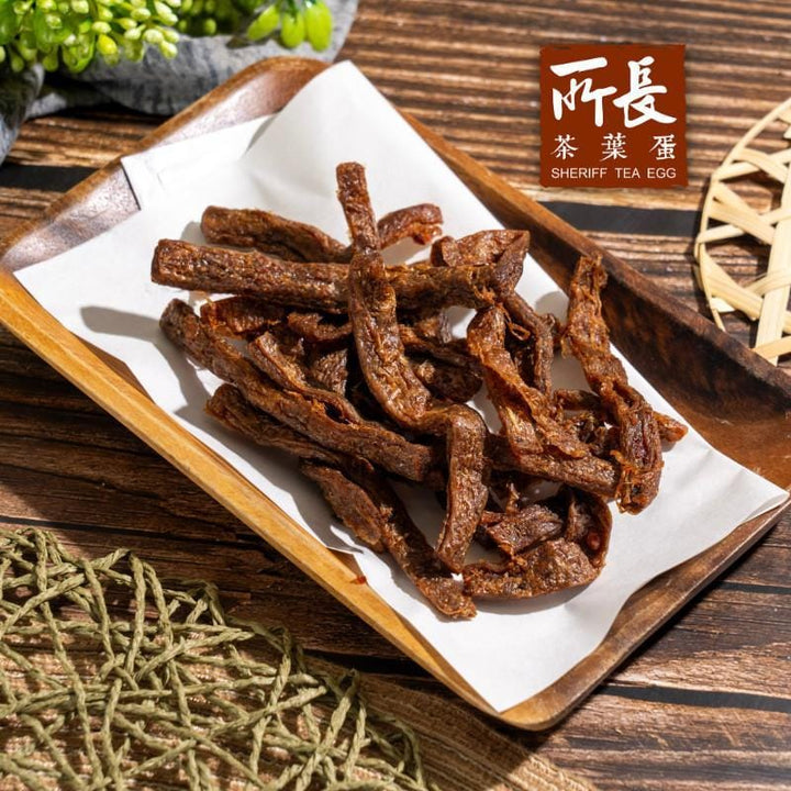 Sheriff Tea Leaf Eggs Crisps & Puffed Snacks Sheriff Vegetarian Jerky & Spicy Slices – Assorted Flavors (3 Bags/Set, 300g) Sheriff Vegetarian Jerky & Spicy Slices – Assorted Flavors (3 Bags/Set