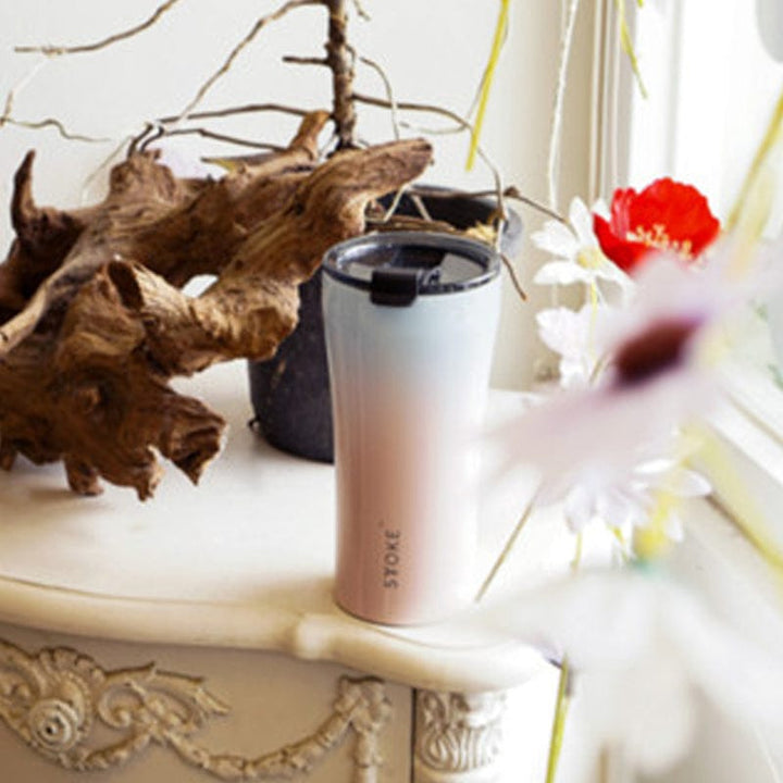 Sttoke Inc Tumbler L: The 16oz | 460ml STTOKE - Sky Blush  STTOKE - Sky Blush - ShatterProof Ceramic Reusable Cup