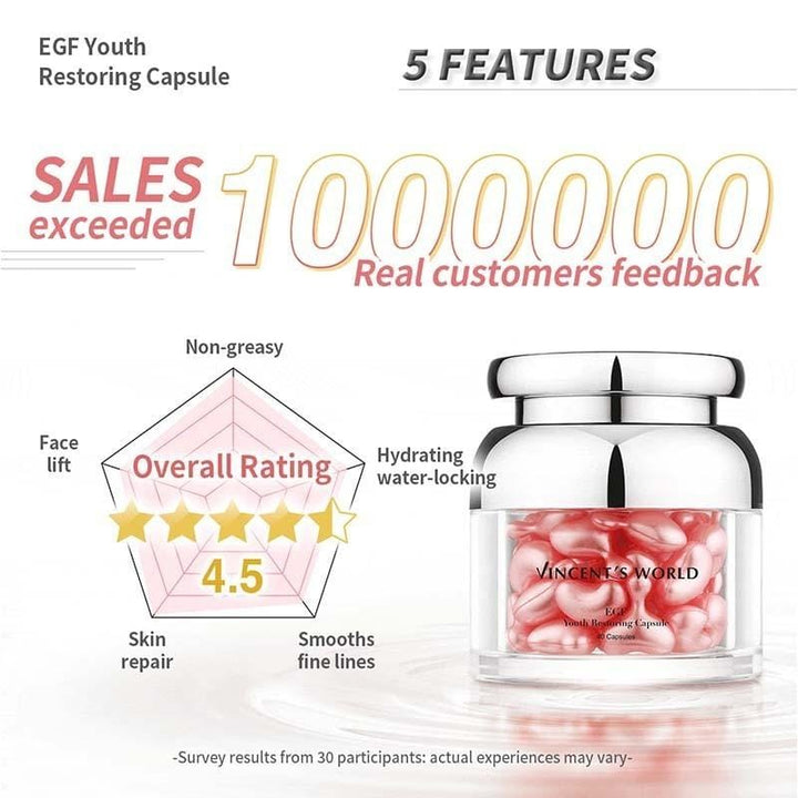 Vincent's World Facial Serum & Essence EGF Youth Restoring Capsule (40 Capsules) EGF Youth Restoring Capsule (40 Capsules)