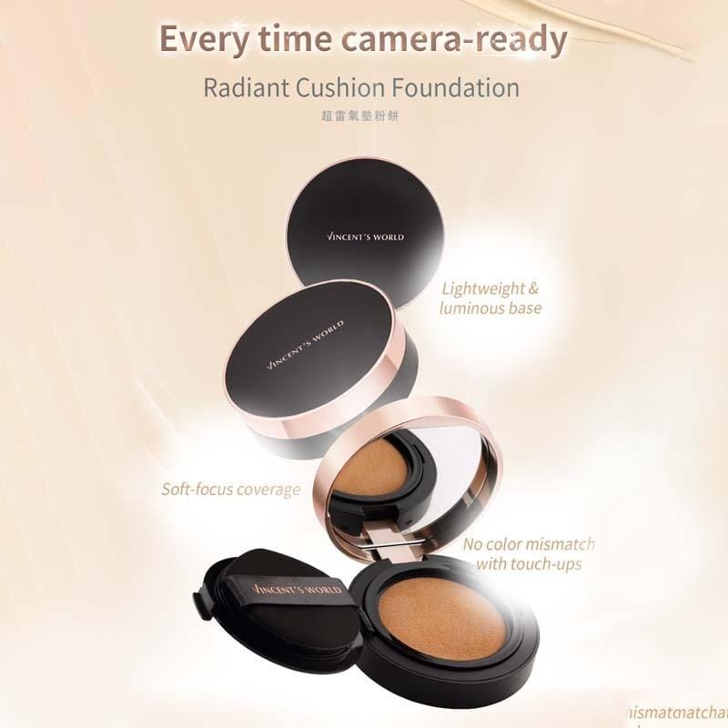 Vincent's World Concealer & Foundation Radiant Cushion Foundation and Waterproof Setting Loose Powder Radiant Cushion Foundation and Waterproof Setting Loose Powder