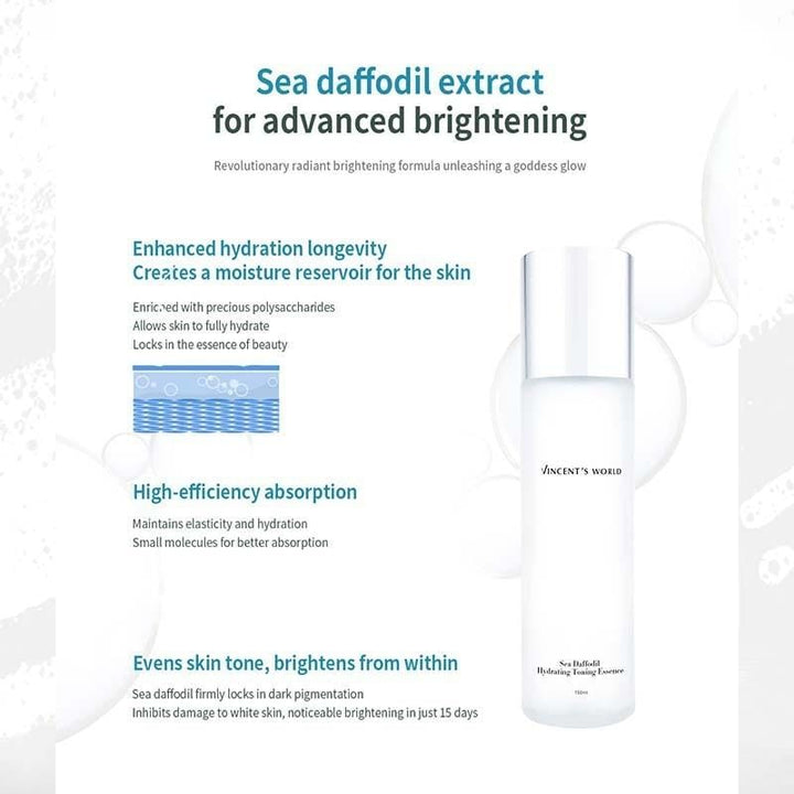 Vincent's World Serums & Essences Sea Daffodil Hydrating Toning Essence 150ml 海百合淨潤晶華露 Q02 Sea Daffodil Hydrating Toning Essence 150ml 海百合淨潤晶華露 Q02