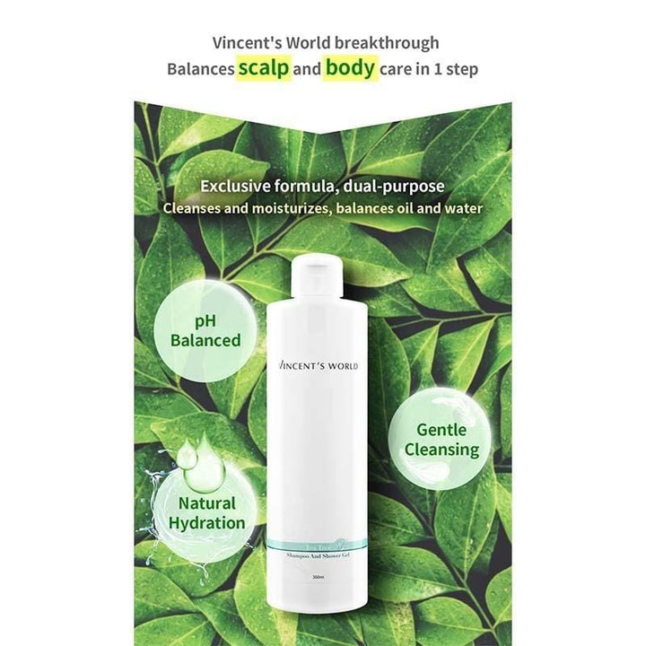 Vincent's World Body Wash Tea Tree Shampoo And Shower Gel 350ml Tea Tree Shampoo And Shower Gel 350ml