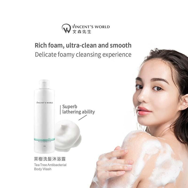 Vincent's World Body Wash Tea Tree Shampoo And Shower Gel 350ml Tea Tree Shampoo And Shower Gel 350ml