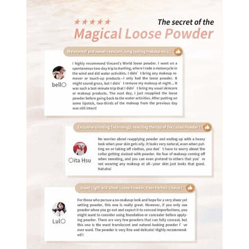 Vincent's World Face Mask & Packs Waterproof Setting Loose Powder 服誇防水蜜粉 P01-2 Waterproof Setting Loose Powder 服誇防水蜜粉 P01-2
