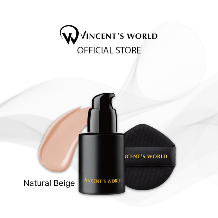 Vincent's World Concealer & Foundation Natural Beige Waterproof Translucent Liquid Foundation 30ml 超雷粉底液 Waterproof Translucent Liquid Foundation 30ml 超雷粉底液