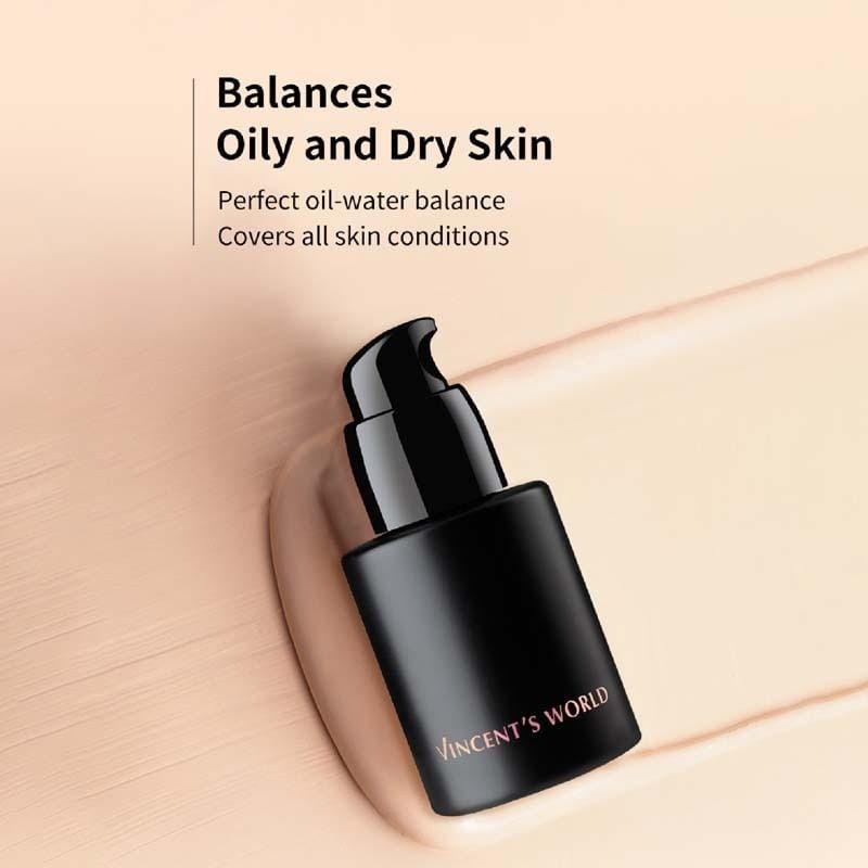 Vincent's World Concealer & Foundation Waterproof Translucent Liquid Foundation and Waterproof Setting Loose Powder Waterproof Translucent Liquid Foundation and Waterproof Setting Loose 