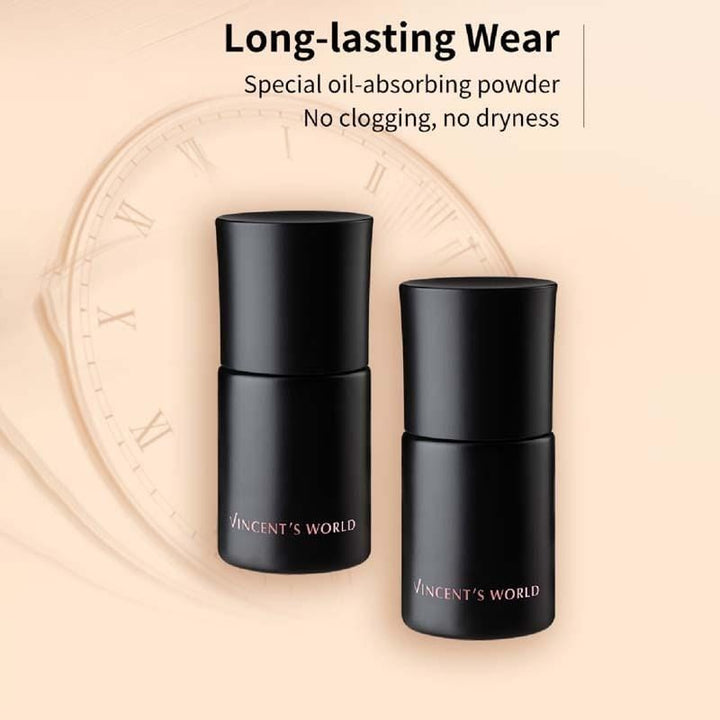 Vincent's World Concealer & Foundation Waterproof Translucent Liquid Foundation and Waterproof Setting Loose Powder Waterproof Translucent Liquid Foundation and Waterproof Setting Loose 