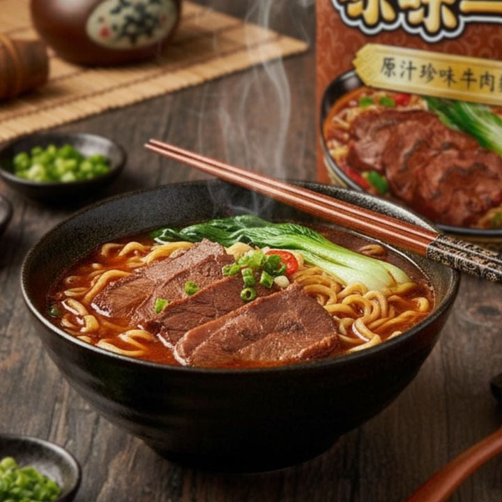 Weiwei Yi Pin Instant Noodles Weiwei Yipin - Beef Instant Noodles 185g (3 packs) Weiwei Yipin - Beef Instant Noodles 185g (3 packs) 味味一品-珍味牛肉袋麵185克(3包)