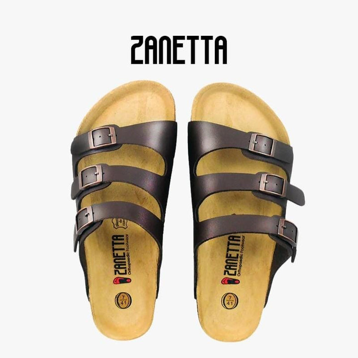 Zanetta Sandals & Flip Flops ZANETTA Barcelona Three Strap Men Sandals Cow Leather Inner - Made in Taiwan ZANETTA Barcelona Three Strap Men Sandals Cow Leather Inner - Made in 