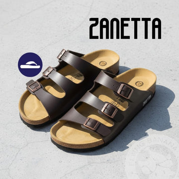Zanetta Sandals & Flip Flops ZANETTA Barcelona Three Strap Men Sandals Cow Leather Inner - Made in Taiwan ZANETTA Barcelona Three Strap Men Sandals Cow Leather Inner - Made in 
