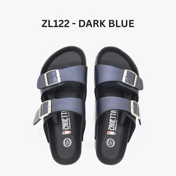 Zanetta Flat Sandals Dark Blue / 35 Zanetta Madrid Double Strap Sandal Women Sandal Zanetta Madrid Double Strap Sandal Women Sandal