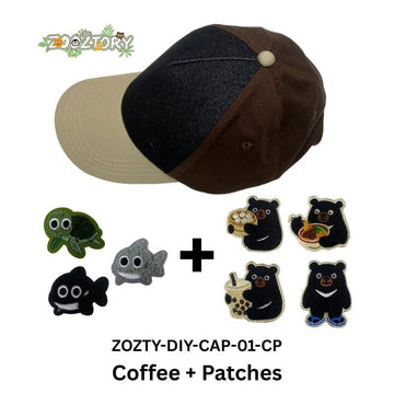 Zooztory Hats & Caps Coffee + Patches Zooztory Customisable Cap - Made in Taiwan - Stick-On Package Zooztory Customisable Cap - Made in Taiwan - Stick-On Package