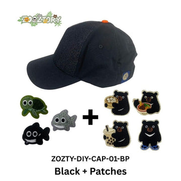 Zooztory Hats & Caps Black + Patches Zooztory Customisable Cap - Made in Taiwan - Stick-On Package Zooztory Customisable Cap - Made in Taiwan - Stick-On Package