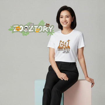 Zooztory T-shirts Zooztory Giraffa Family Animal Lovers Cute Animal Printed Tee Shirt Zooztory Giraffa Family Animal Lovers Cute Animal Printed Tee Shirt