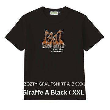 Zooztory T-shirts Giraffe A Black XXL Zooztory Giraffa Family Animal Lovers Cute Animal Printed Tee Shirt Zooztory Giraffa Family Animal Lovers Cute Animal Printed Tee Shirt