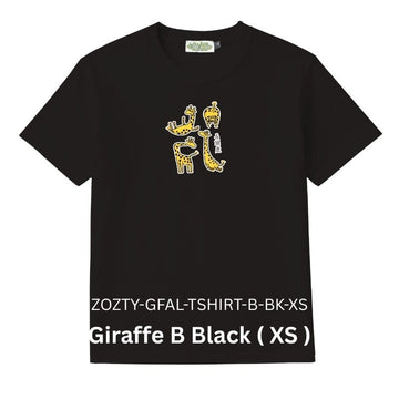 Zooztory T-shirts Giraffe B Black XS Zooztory Giraffa Family Animal Lovers Cute Animal Printed Tee Shirt Zooztory Giraffa Family Animal Lovers Cute Animal Printed Tee Shirt