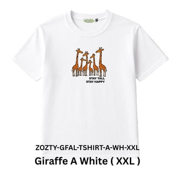 Zooztory T-shirts Giraffe A White XXL Zooztory Giraffa Family Animal Lovers Cute Animal Printed Tee Shirt Zooztory Giraffa Family Animal Lovers Cute Animal Printed Tee Shirt