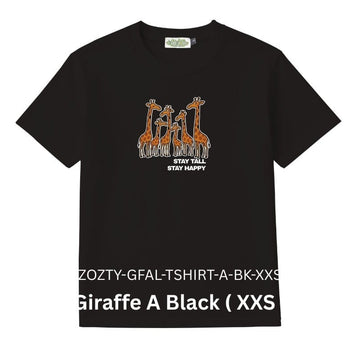 Zooztory T-shirts Giraffe A Black XXS Zooztory Giraffa Family Animal Lovers Cute Animal Printed Tee Shirt Zooztory Giraffa Family Animal Lovers Cute Animal Printed Tee Shirt