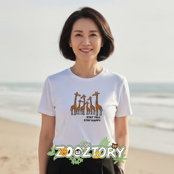 Zooztory T-shirts Zooztory Giraffa Family Animal Lovers Cute Animal Printed Tee Shirt Zooztory Giraffa Family Animal Lovers Cute Animal Printed Tee Shirt