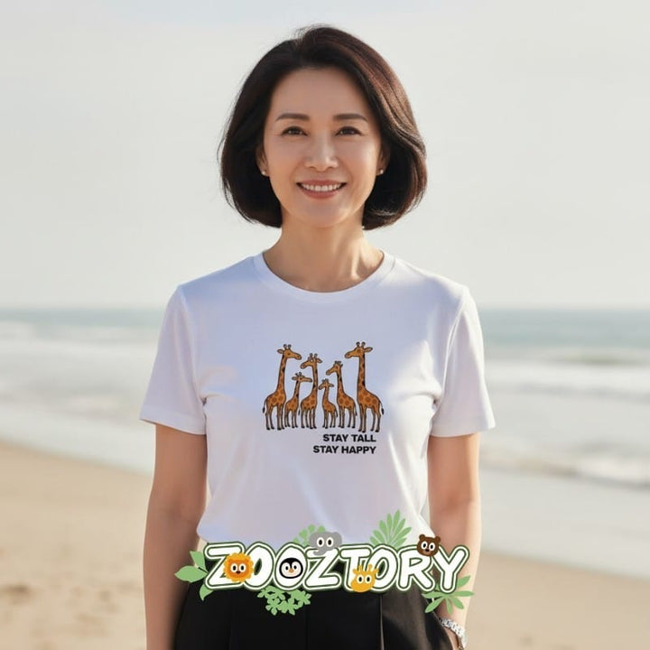 Zooztory T-shirts Zooztory Giraffa Family Animal Lovers Cute Animal Printed Tee Shirt Zooztory Giraffa Family Animal Lovers Cute Animal Printed Tee Shirt