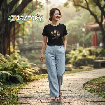 Zooztory T-shirts Zooztory Native Wildlife Of Taiwan Printed Tee Shirt Black White Zooztory Native Wildlife Of Taiwan Printed Tee Shirt Black White